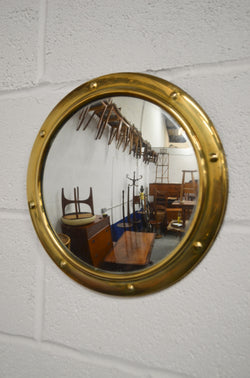 Vintage Circular Brass Mirror