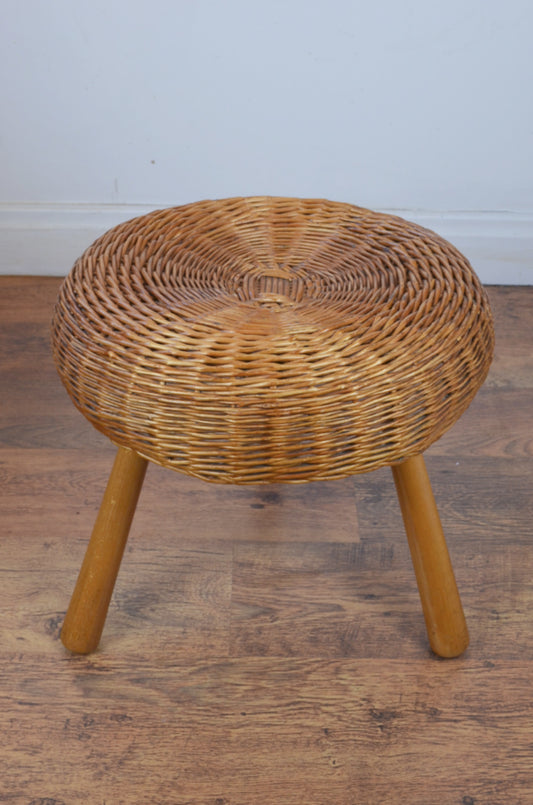 Vintage Wicker Stool by Tony Paul