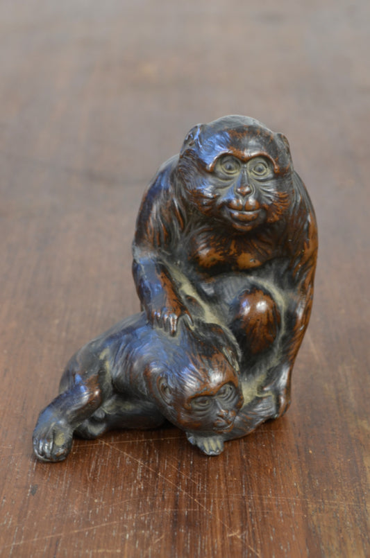 A Victorian Bronze Monkey Figure