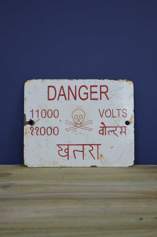 20th Century Enamel Danger Sign