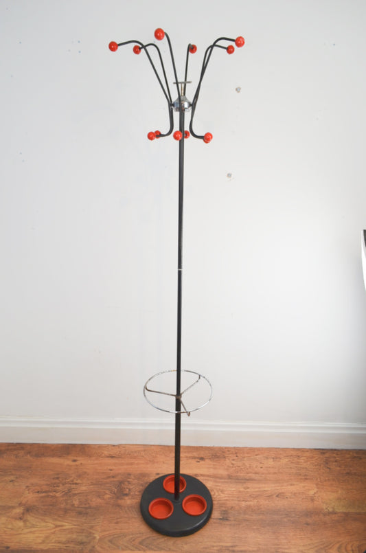 1960/70s Red Atomic Coat Stand
