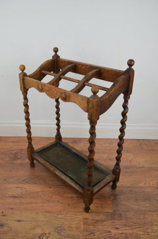 Antique Oak Umbrella Stand
