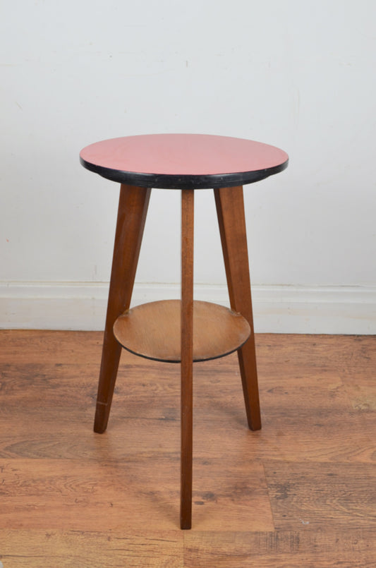 Vintage Red Formica Lamp Table