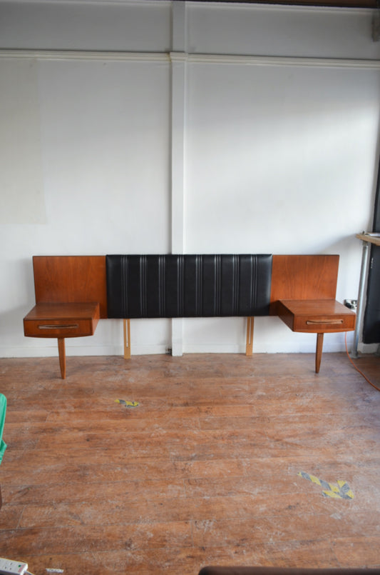 G Plan Headboard & Bedside Tables