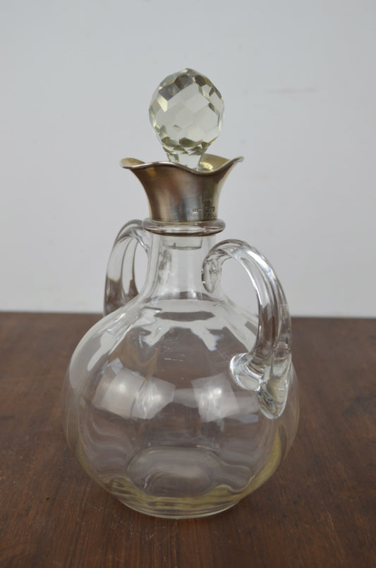 Antique Silver & Glass Carafe