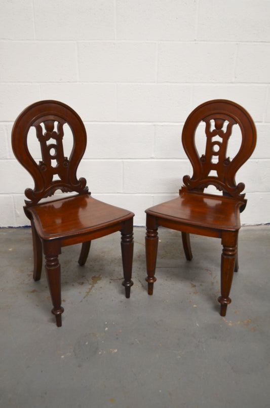 A Pair of Victorian Hall Chairs