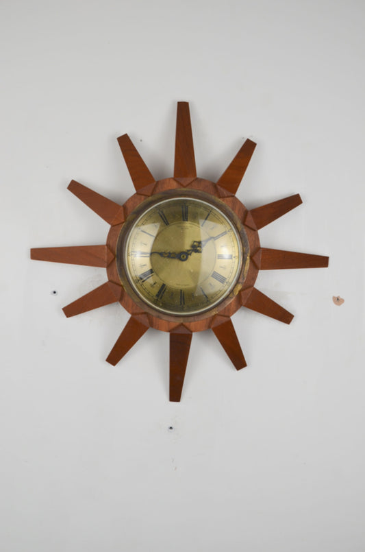 Vintage Sunburst Wall Clock