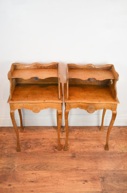 A Pair Of Early French Oak Bedside Tables