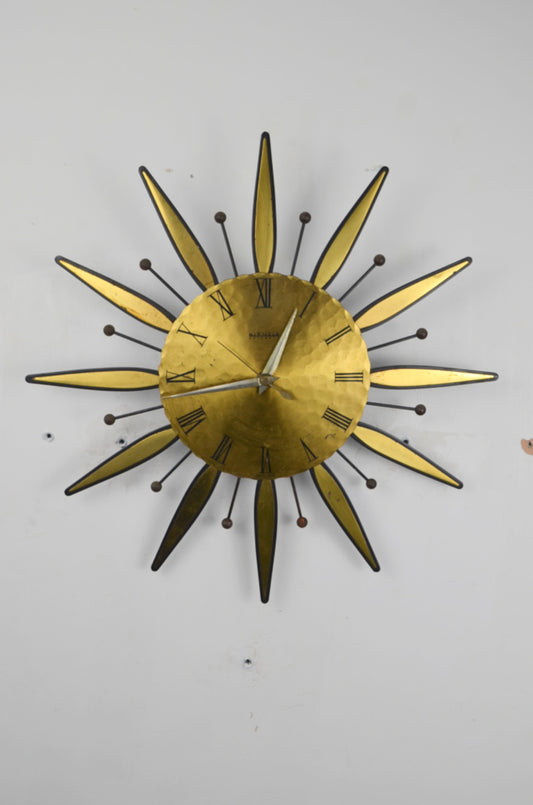 Vintage Sunburst Wall Clock