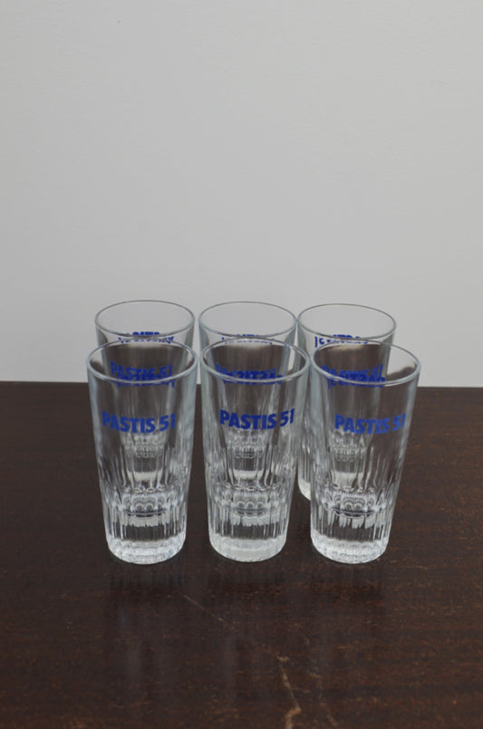 Set Of Six Pastis 51 Glasses