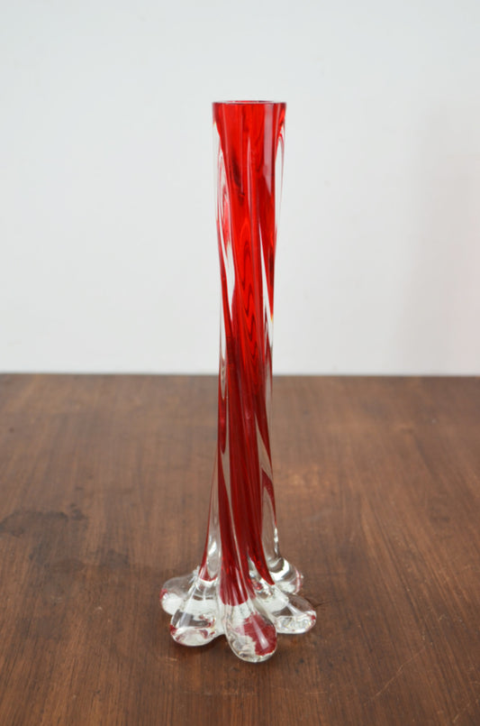 Twisted Art Glass Stem Vase
