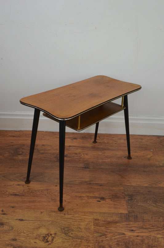 Mid Century Side Table With Trim