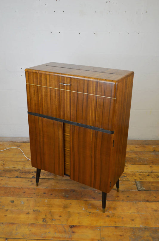 1950s Walnut Drinks Cabinet Vintage